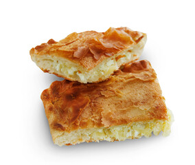 Two pieces of pie isolated on a transparent background