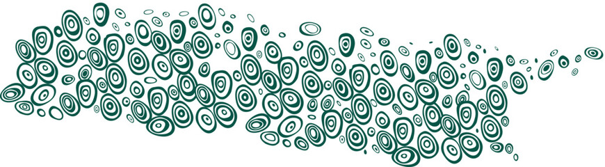 Modern Abstract Art with Line Art Circles &ndash; Contemporary Teal Abstract Wallpaper | Concentric Circles Design, Visual Rhythm Art & Minimalist White Background for Branding and Home Decor