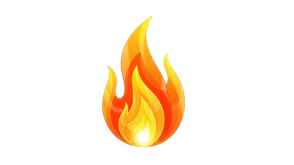 Vibrant flame PNG isolated on transparent background, stylized fire graphic with orange and yellow gradient for design elements