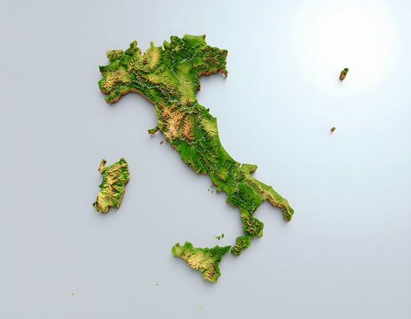 Minimalist 3D map of China, cina's islands.