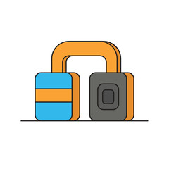 Illustration headphone flat line stroke