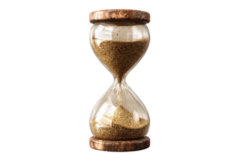 Classic hourglass isolated on transparent background