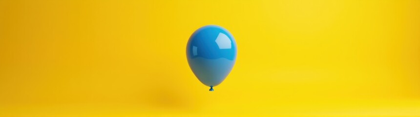 A close up of a blue balloon floating in the air