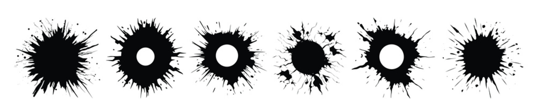 bullet holes silhouette set