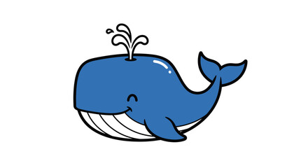 Obraz premium Cute Cartoon Whale Illustration