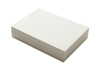 Index card stack minimal office supply item with smooth blank surfaces, clean cut edges and neatly aligned rectangular sheets, isolated on white and transparent background, PNG high clarity display
