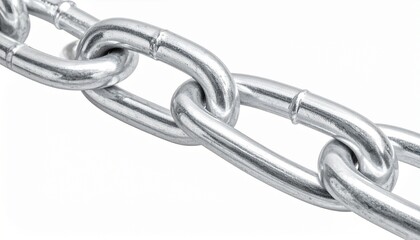 Obraz premium Metal chains with T-shaped ends on white background.