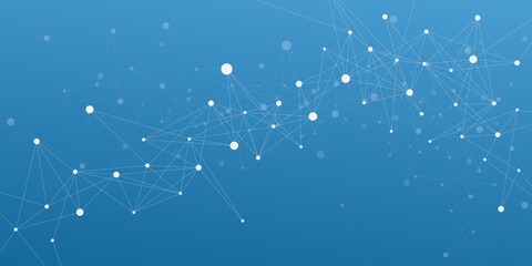 Abstract plexus design with connecting dots and lines. Big data visualization. Network connection technology. Suitable for medical, science and technology background. Vector