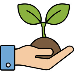 A Gentle Hand Cupping a Sprout Growing from Rich Soil Symbolizing New Life Growth and Nurturing with a Light Blue Cuff and White Button on the Sleeve Against a Stark Black Background