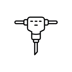 jackhammer icon, construction tool icon, demolition tool, industrial equipment,
