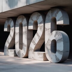 2026 3d rendered  numbers 