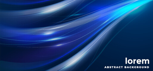 Vector abstract, blue gradient black color background, luxury wave gold line pattern, Illustration modern graphic design for business banner or futuristic technology background