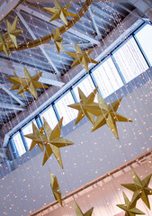 Christmas Stars Decorations Inside Shopping Mall