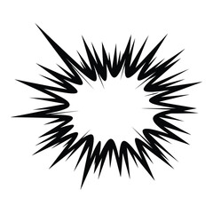 Explosive comic book speech bubble with sharp edges and a blank center for text