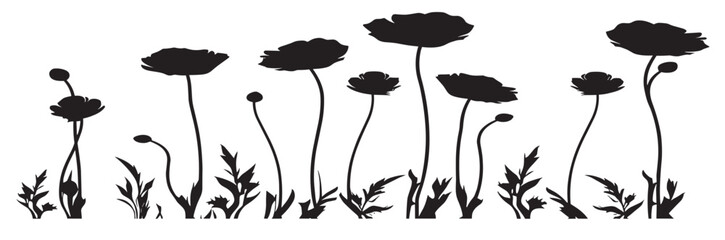wild flowers black silhouette © Jukp