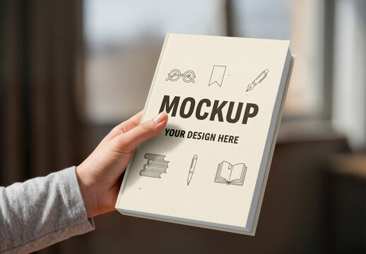 Mockup Book Cover Hand