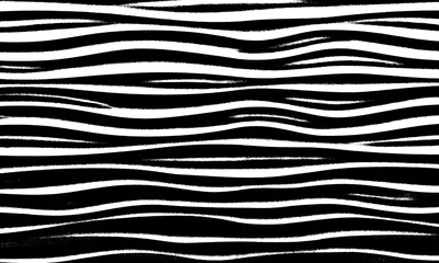 Abstract black and white wavy line pattern texture background isolated on transparent background
