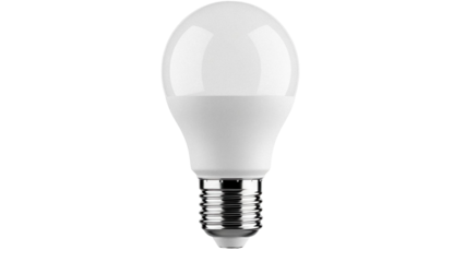 Energy-efficient LED light bulb isolated PNG on transparent background, modern lighting solution for eco-friendly homes and businesses