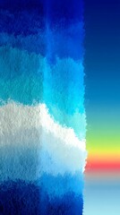 Abstract textured gradients Vibrant rainbow blending into calming blues in a unique, artistic design