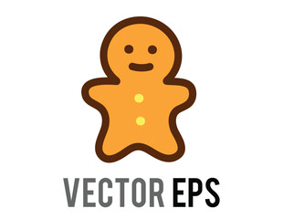 Cute gingerbread man cartoon character with a happy smiling face