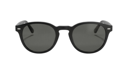 Classic black sunglasses isolated PNG on transparent background, stylish eyewear for sun protection and fashion accessory