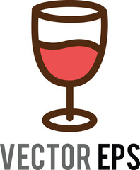Cartoon illustration of a wine glass filled with red wine