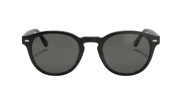 Classic black sunglasses isolated PNG on transparent background, stylish eyewear for sun protection and fashion accessory