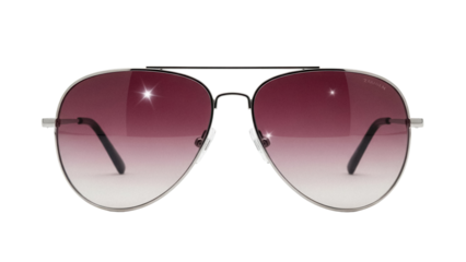 Stylish aviator sunglasses with gradient lenses isolated PNG, fashionable eyewear with metal frame on transparent background for summer style