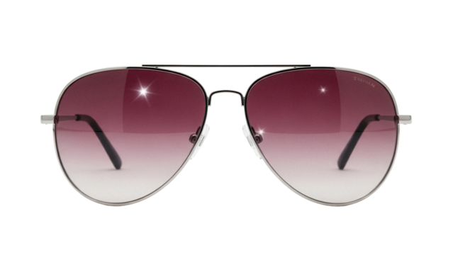 Stylish aviator sunglasses with gradient lenses isolated PNG, fashionable eyewear with metal frame on transparent background for summer style - Powered by Adobe