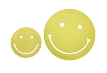 Plastic smiley faces isolated on transparent background
