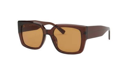 Stylish brown square sunglasses isolated PNG, fashion eyewear with tinted lenses for sun protection and trendy summer accessory on transparent background