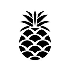 Obraz premium Stylized black pineapple graphic art on transparent background silhouette