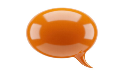 Orange speech bubble PNG isolated on transparent background, communication and conversation element for graphic design