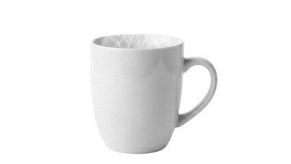 Elegant ceramic mug isolated PNG on transparent background, simple design for hot beverages and promotional use, clean and modern style