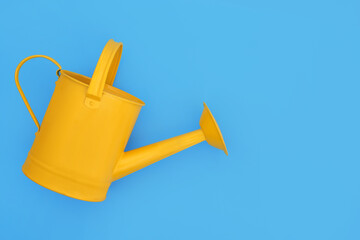Yellow Metal Decorative Watering Can