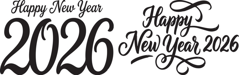 Bold and modern happy new year 2026 number design for festive posters and seasonal event announcements
