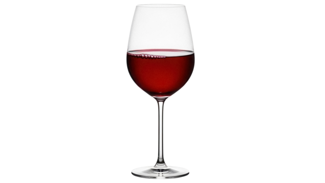 Elegant red wine in a glass isolated PNG, alcoholic beverage for celebrations and special occasions on transparent background - Powered by Adobe