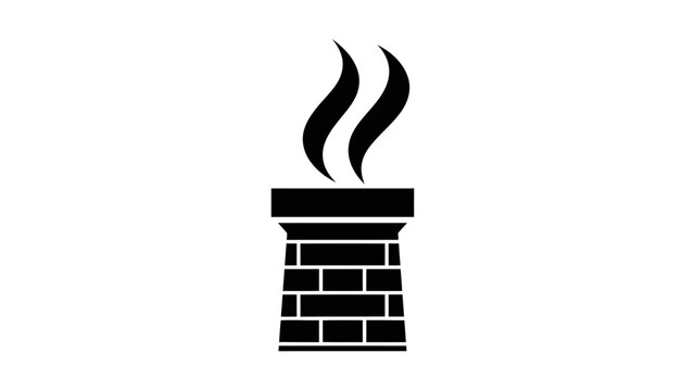 Factory Chimney Smoke Icon Illustration &ndash; Industrial Pollution Emissions Symbol