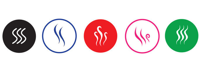 Smoke steam  icon or logo illustration outline black style