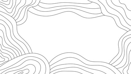 Abstract Handdrawn Wavy Line Border Frame Empty White Space Design