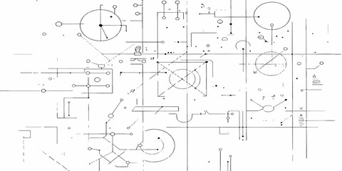 Abstract technical background featuring a blueprint of an architectural design project