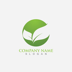 Leaf logo and symbol template