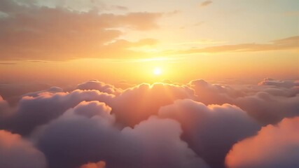View of a sunset over a cloud filled sky