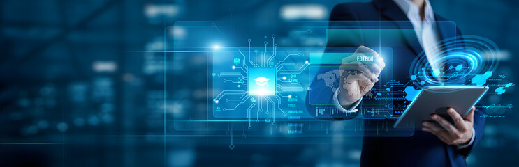 EdTech (Education Technology) is an e-learning industry sector. A designer analyzes learning data to integrate technology into education, enhancing teaching and learning.