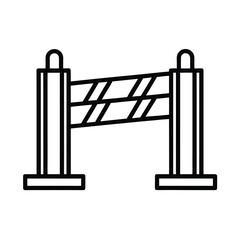 Black silhouette vector icon of industrial energy power station building illustration