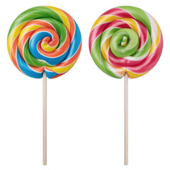 Colorful Swirled Lollipops on Sticks Ideal for Celebrations and Sweet Treats