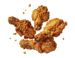 Fried Chicken Pieces Crispy Delicious Appetizer or Snack Served on a Transparent Background