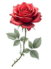 Hand drawn watercolor rose isolated