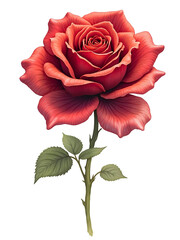 Hand drawn watercolor rose isolated