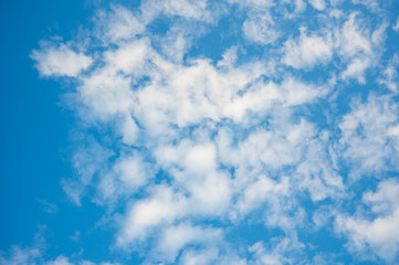 清々しく晴れた早朝の青空